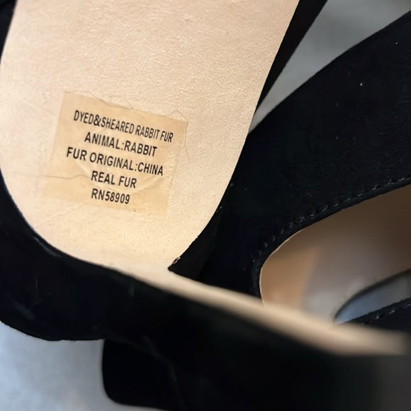 Antonio Melani Kayleigh Ankle Strap Rabbit Fur heels - Picture 8 of 10